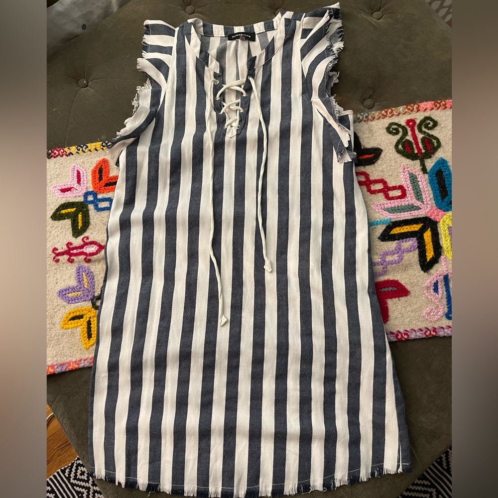 Sugarlips Blue and White Striped Mini Dress